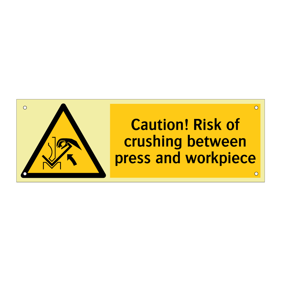 Caution! Risk of crushing between press and workpiece
