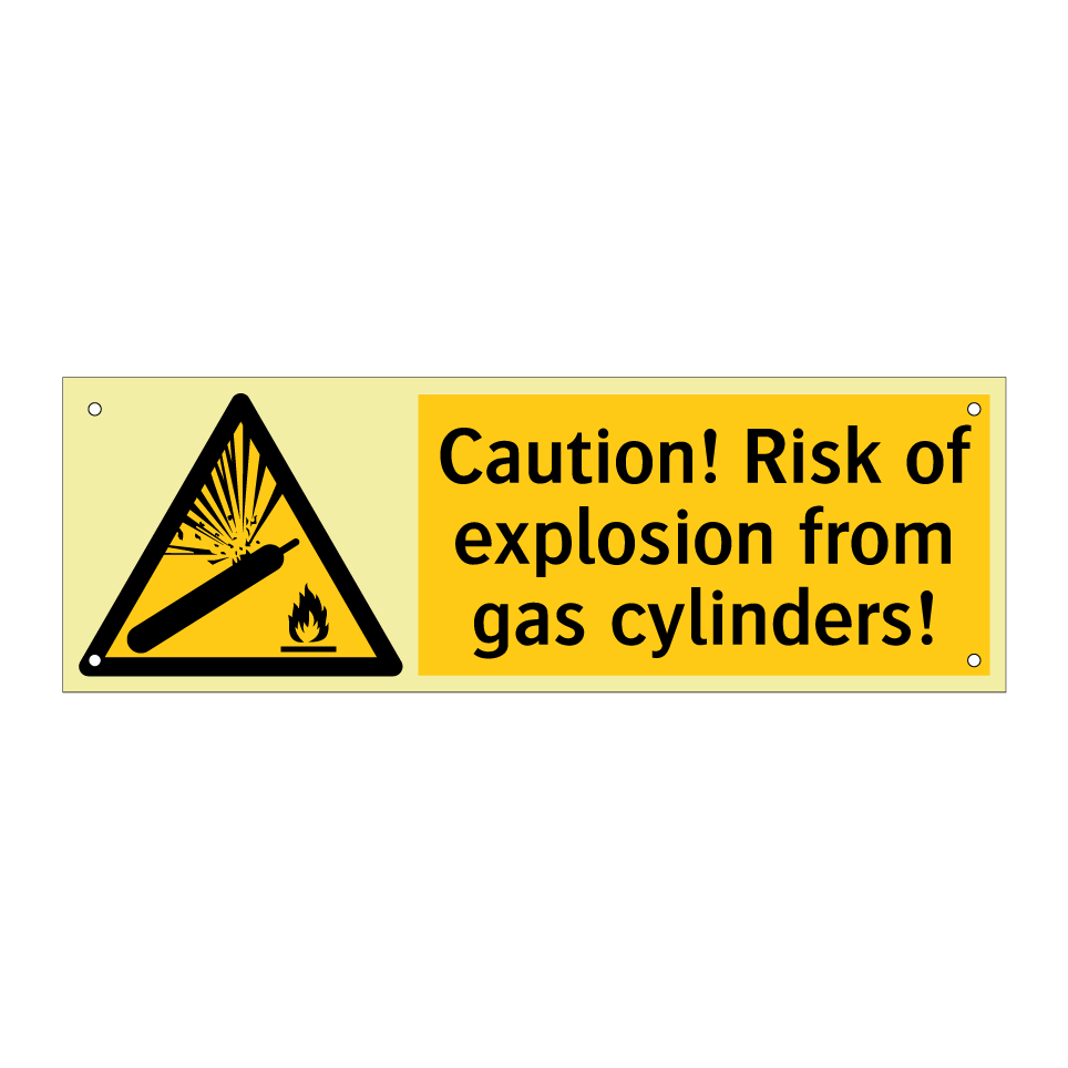 Caution! Risk of explosion from gas cylinders!