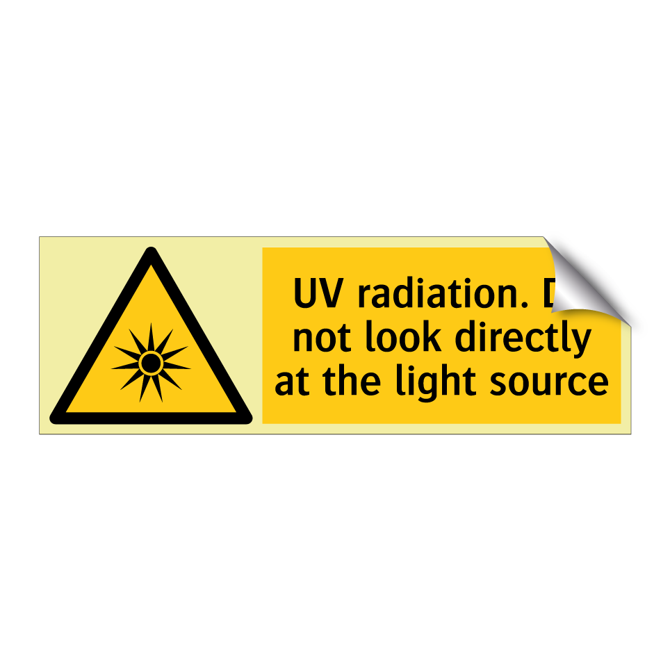 UV radiation. Do not look directly at the light source