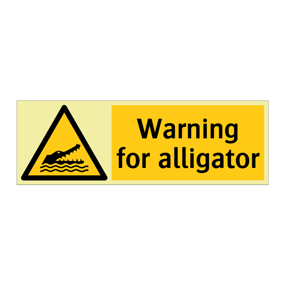Warning for alligator