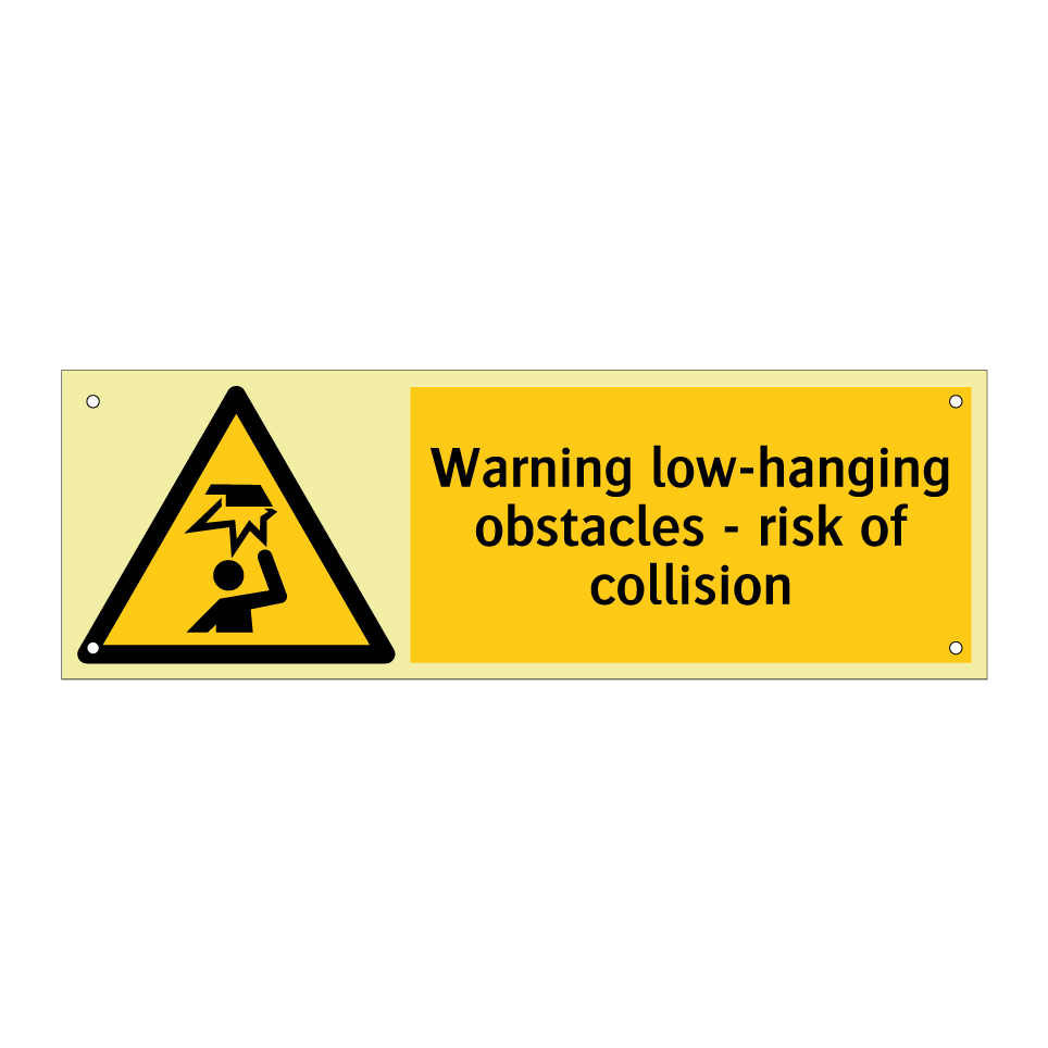 Warning low-hanging obstacles - risk of collision