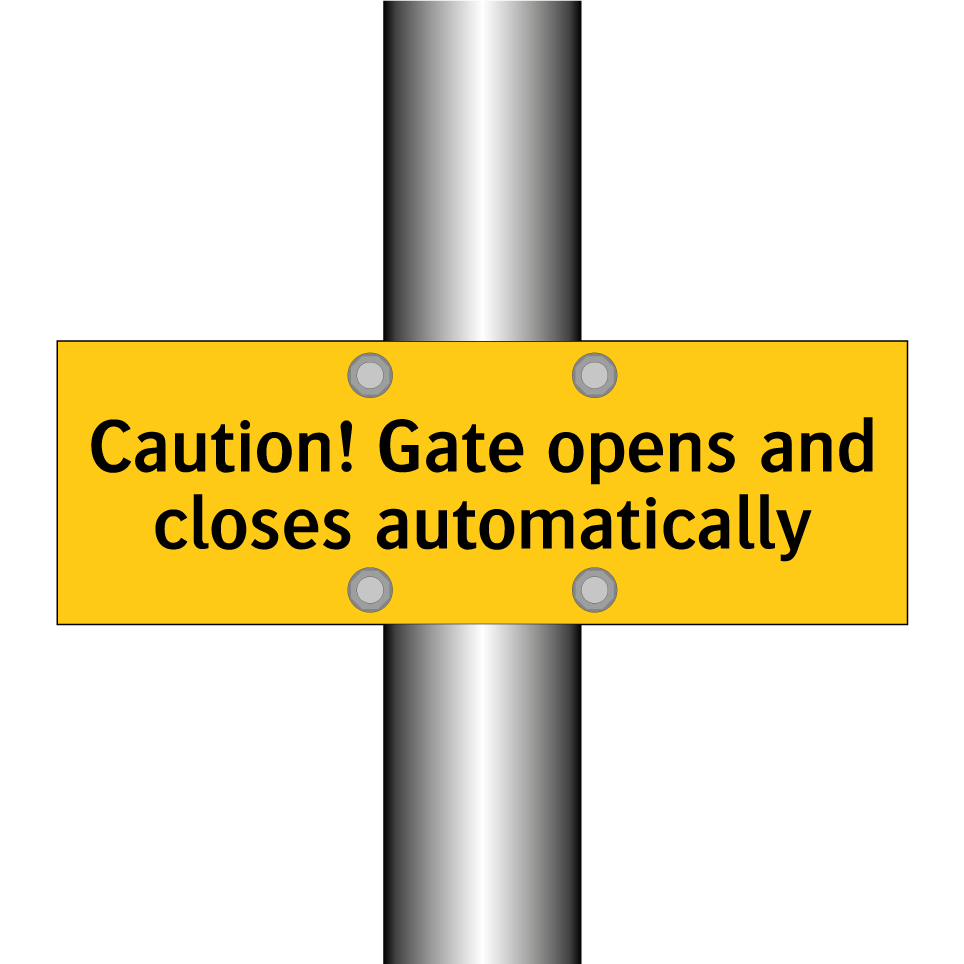 Caution! Gate opens and closes automatically