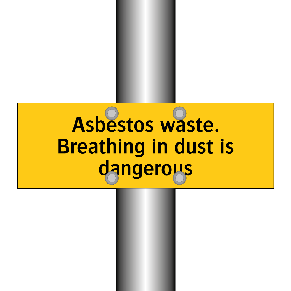 Asbestos waste. Breathing in dust is dangerous