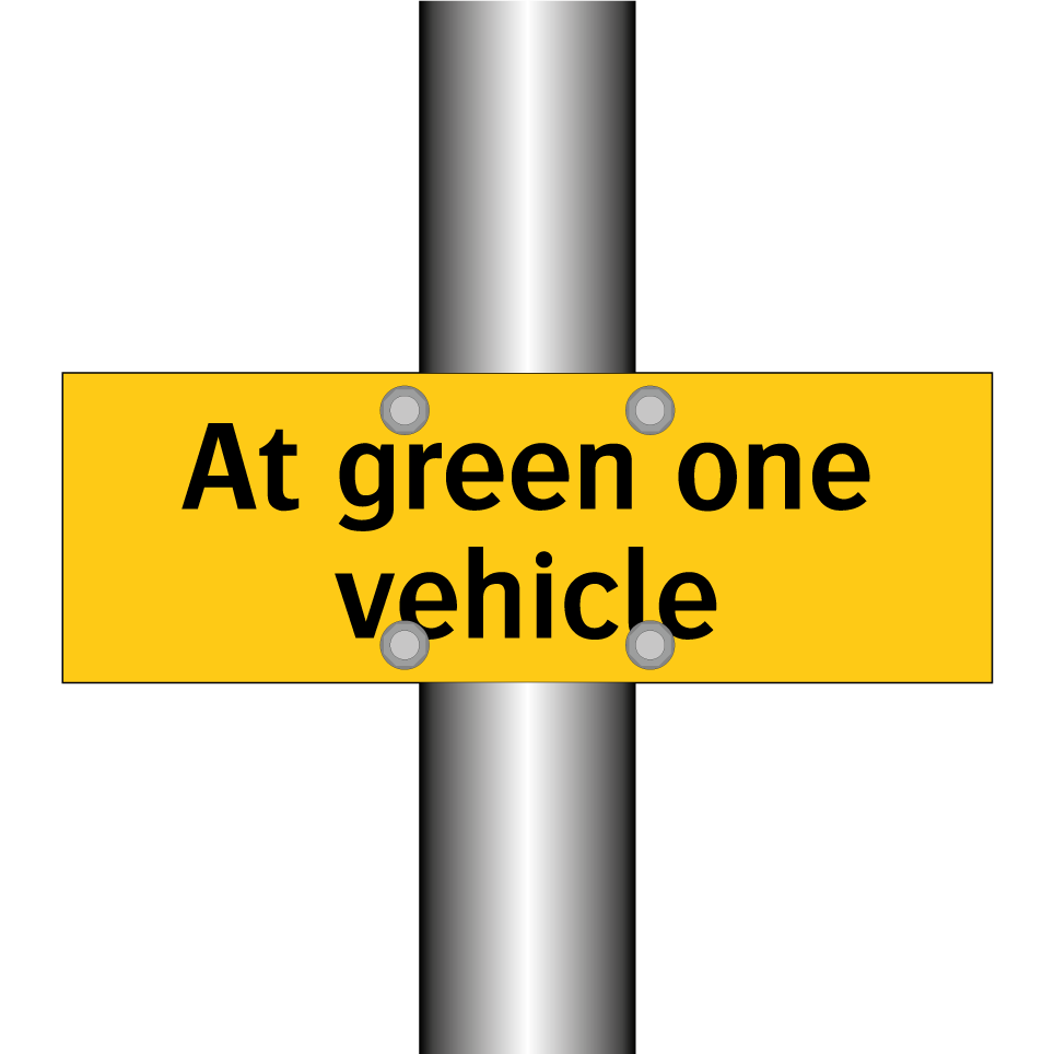 At green one vehicle