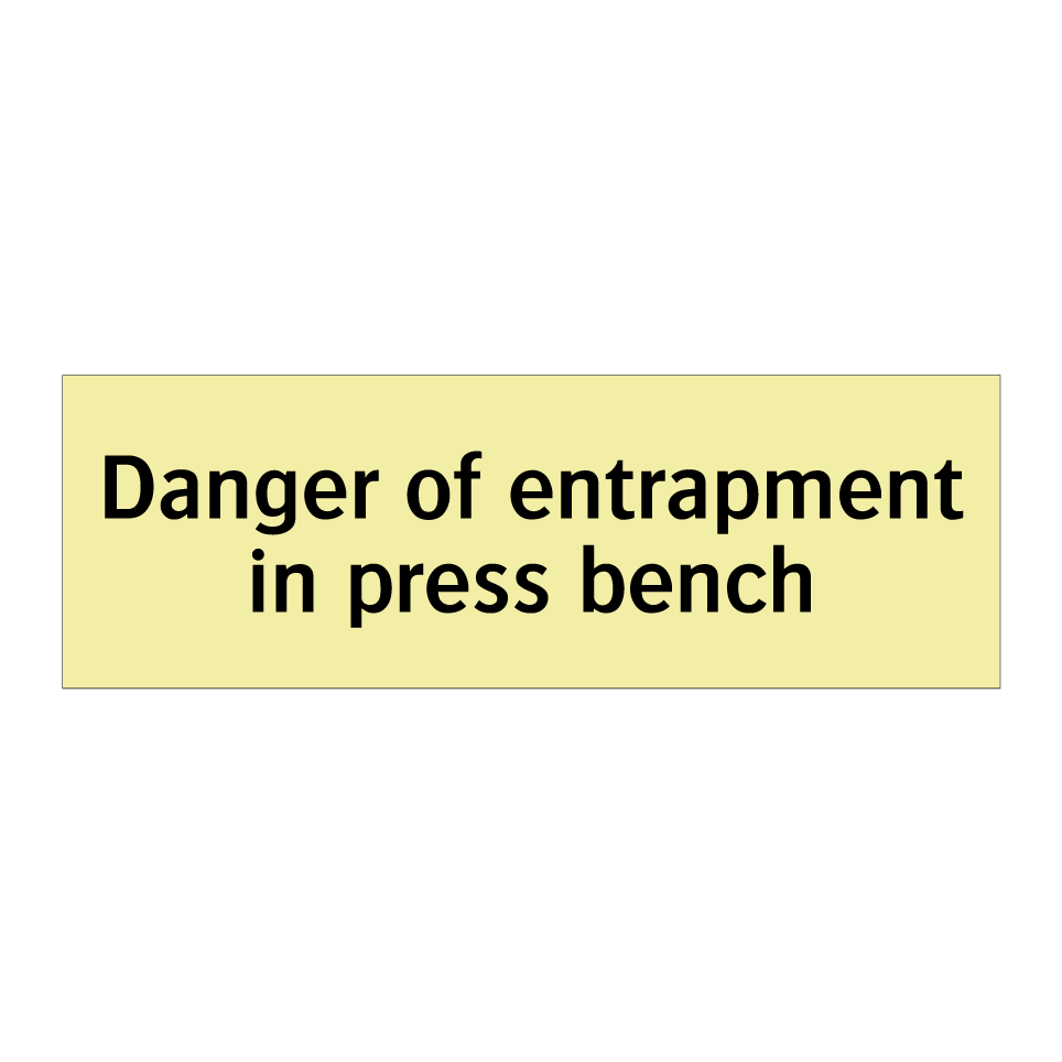 Danger of entrapment in press bench