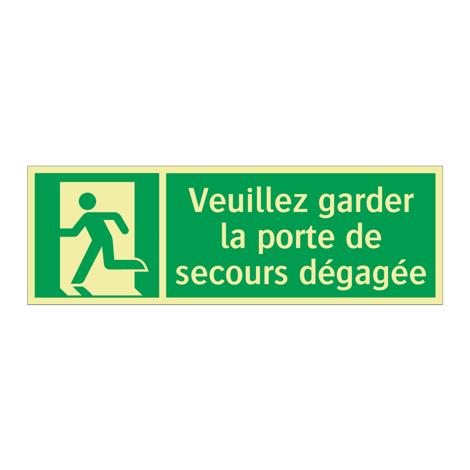 Veuillez garder la porte de secours dégagée