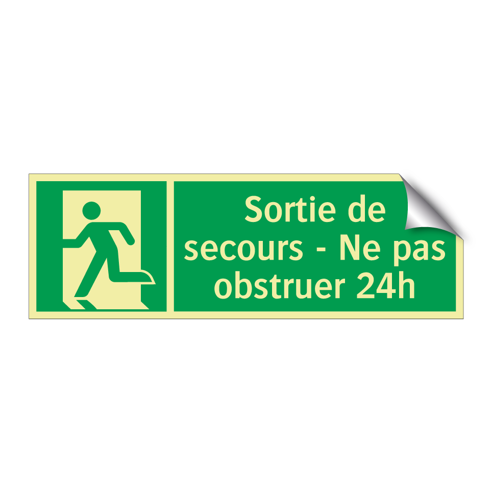 Sortie de secours - Ne pas obstruer 24h