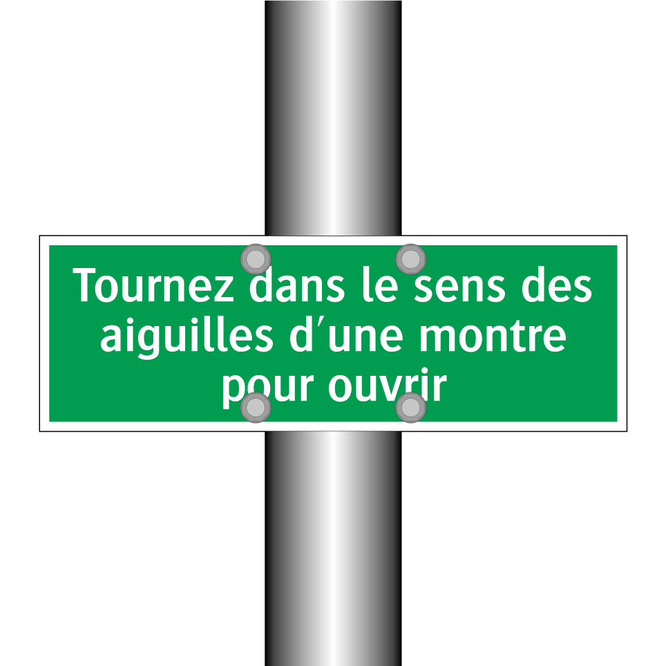 Tournez dans le sens des aiguilles d'une montre pour ouvrir