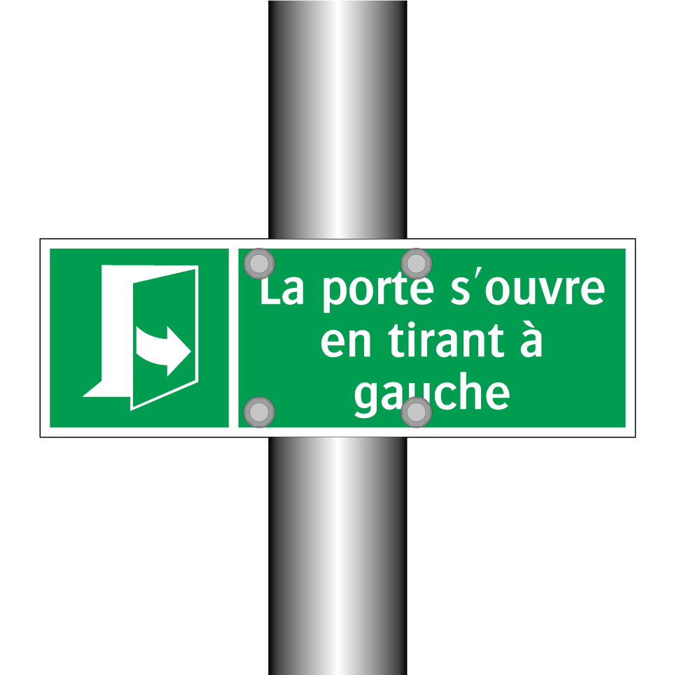 La porte s'ouvre en tirant à gauche