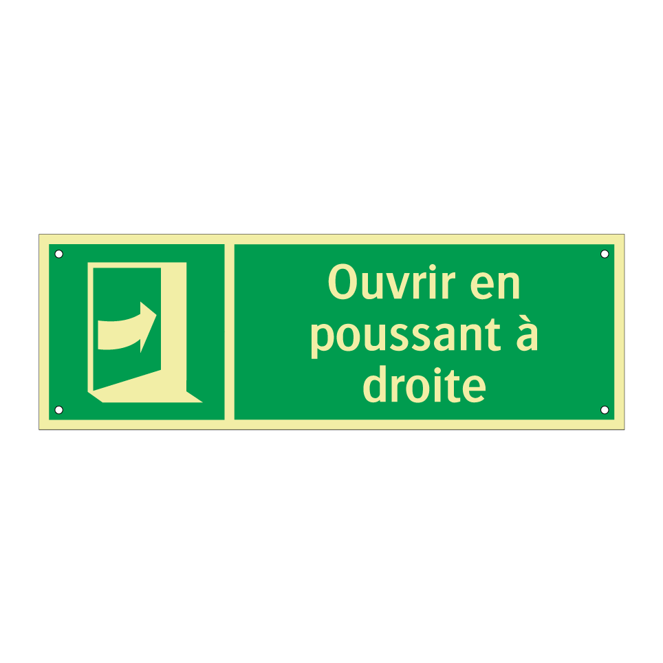 Ouvrir en poussant à droite