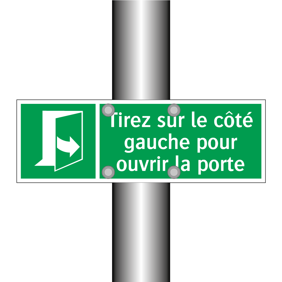Tirez sur le côté gauche pour ouvrir la porte