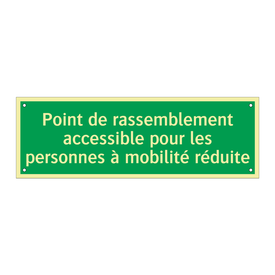 Point de rassemblement accessible pour les personnes à mobilité réduite
