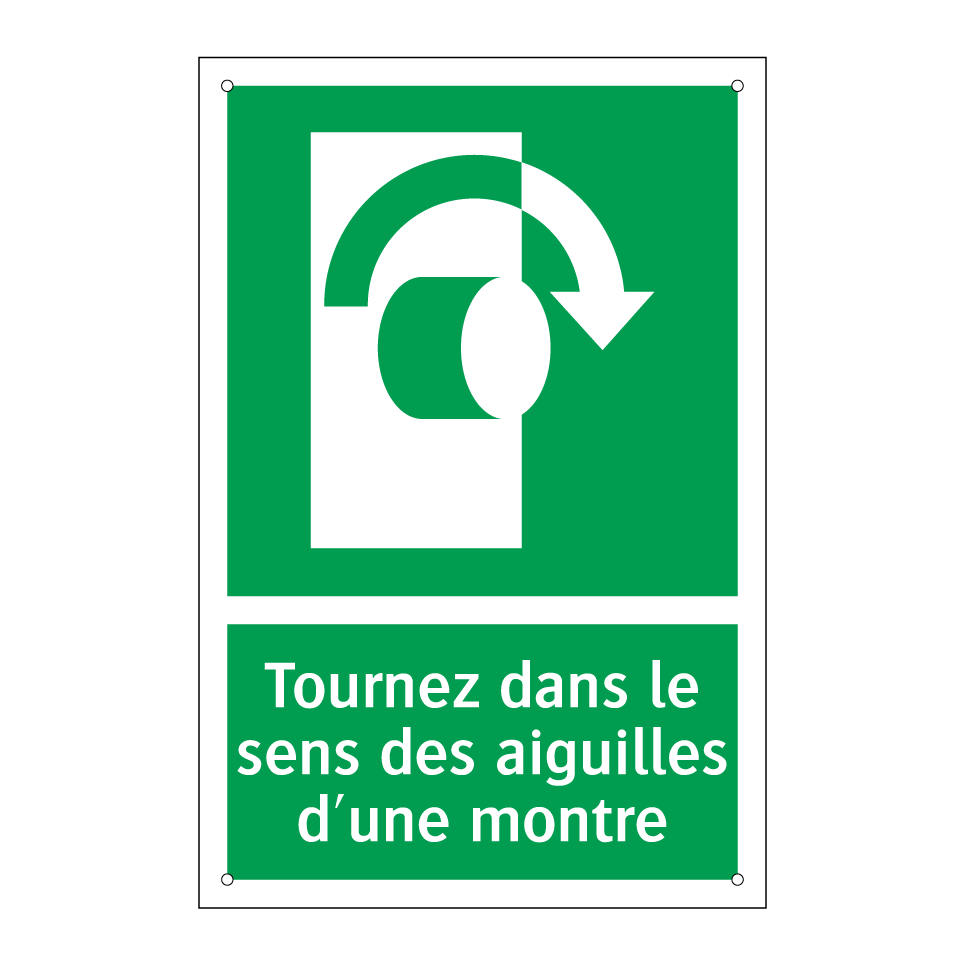 Tournez dans le sens des aiguilles d'une montre