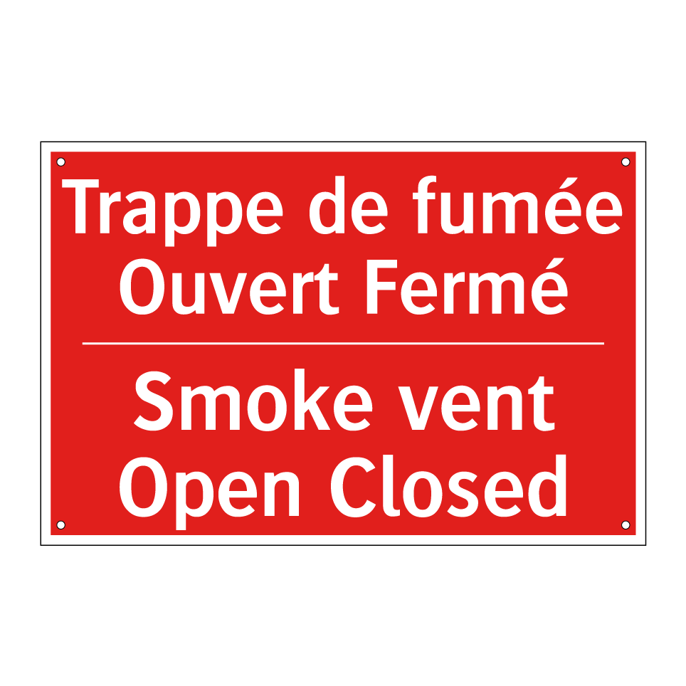 Trappe de fumée Ouvert Fermé - Smoke vent Open Closed