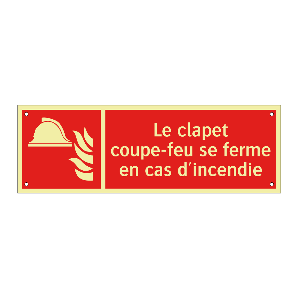Le clapet coupe-feu se ferme en cas d'incendie
