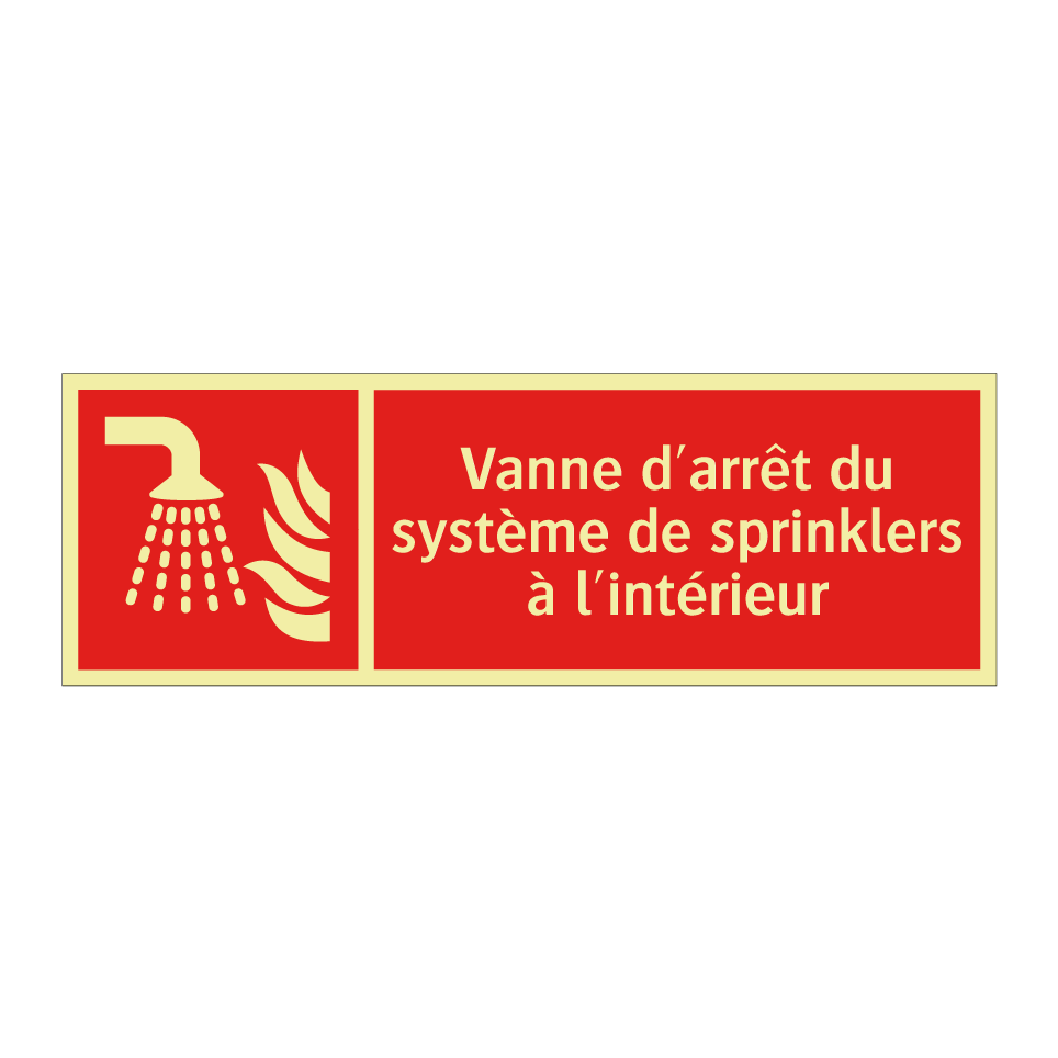 Vanne d'arrêt du système de sprinklers à l'intérieur