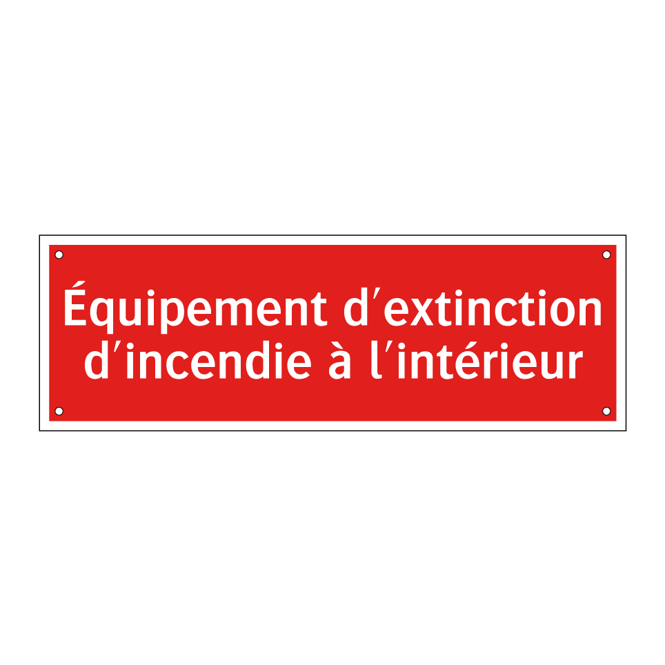 Équipement d'extinction d'incendie à l'intérieur