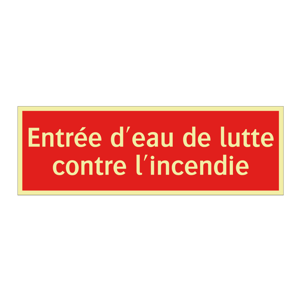 Entrée d'eau de lutte contre l'incendie