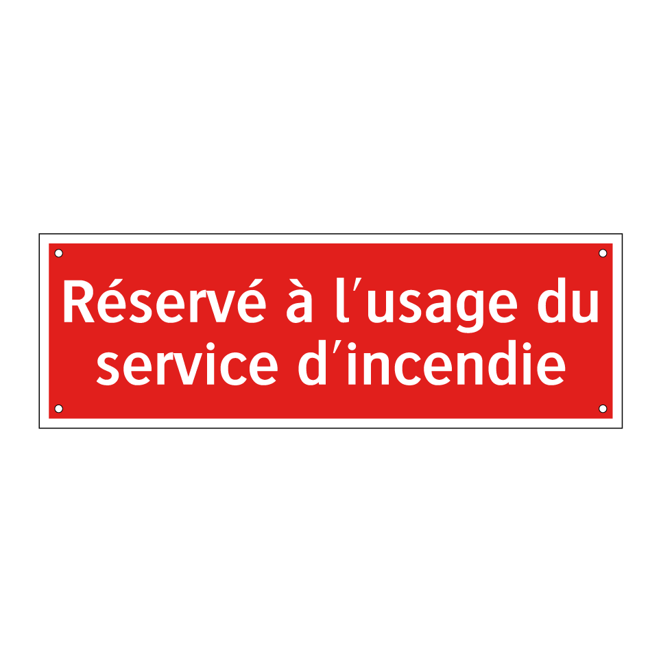 Réservé à l'usage du service d'incendie