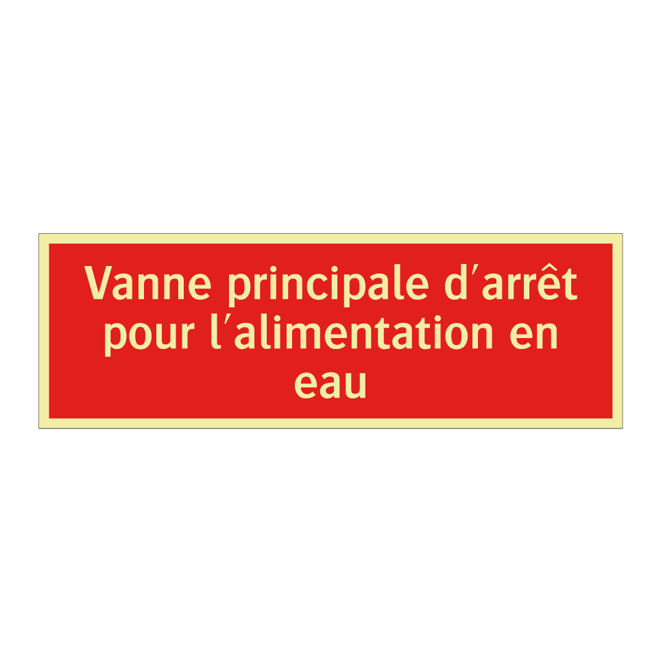 Vanne principale d'arrêt pour l'alimentation en eau