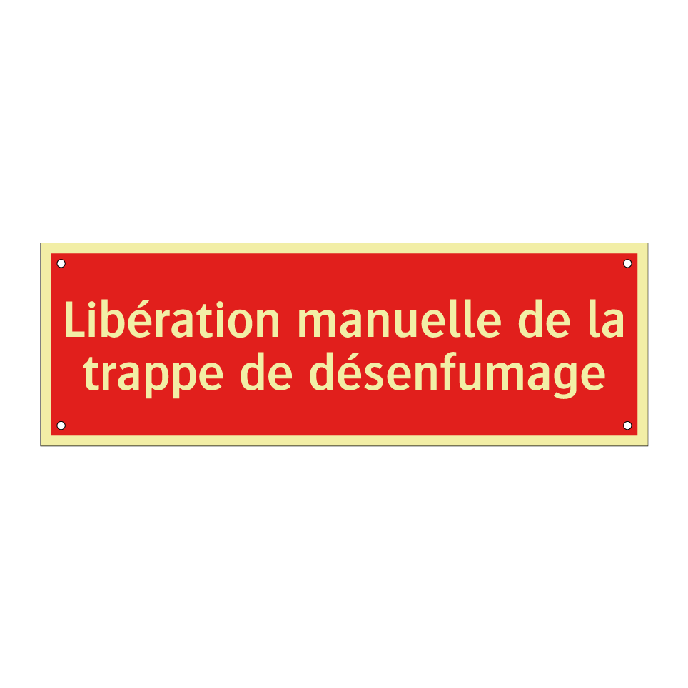 Libération manuelle de la trappe de désenfumage