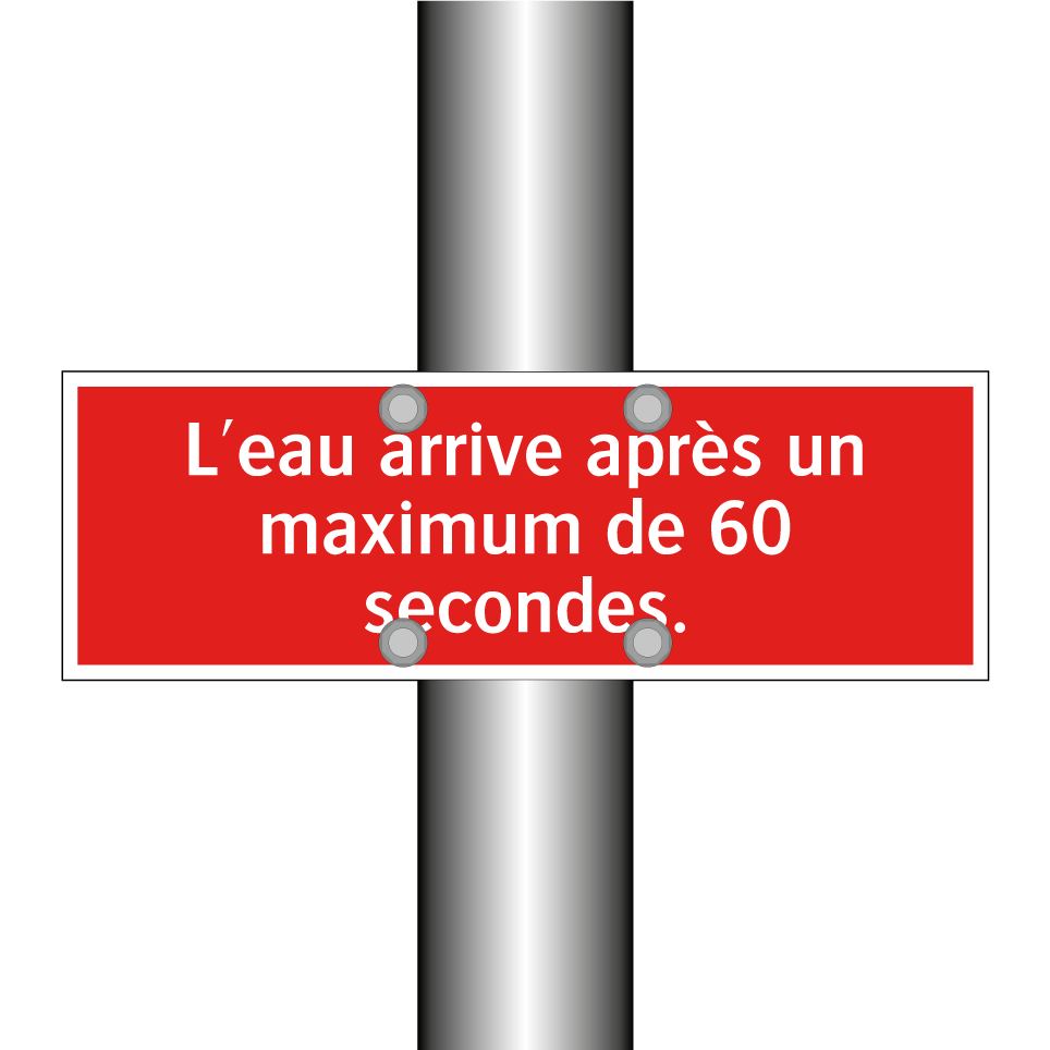 L'eau arrive après un maximum de 60 secondes.