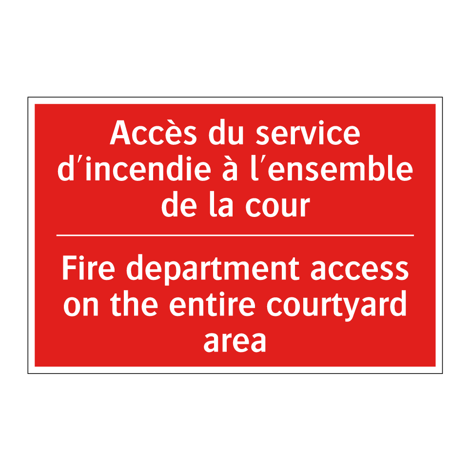 Accès du service d'incendie à /.../ - Fire department access on the /.../