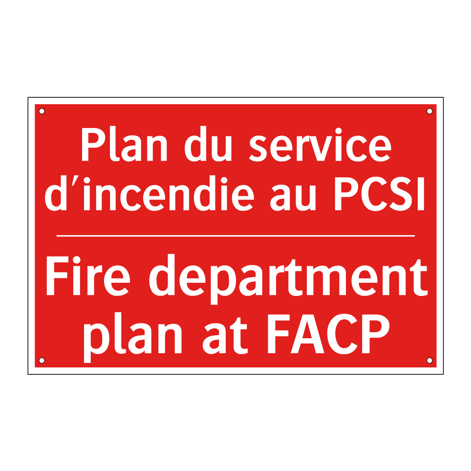 Plan du service d'incendie au /.../ - Fire department plan at FACP