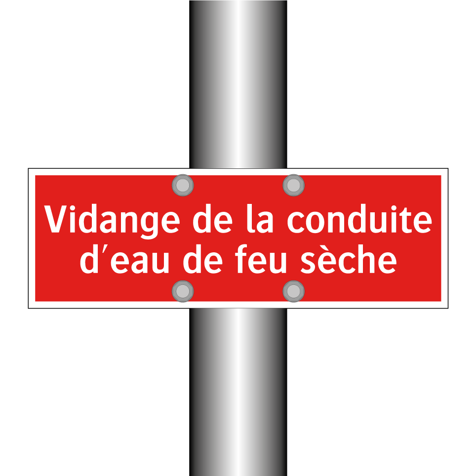 Vidange de la conduite d'eau de feu sèche