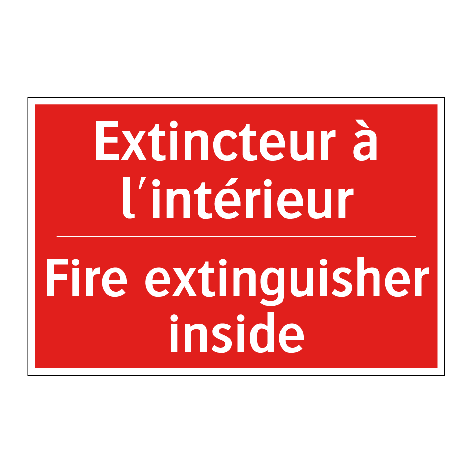 Extincteur à l'intérieur - Fire extinguisher inside