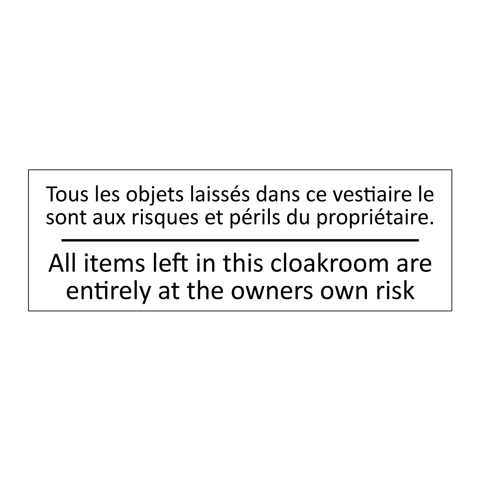 Tous les objets laissés dans ce /.../ - All items left in this cloakroom /.../