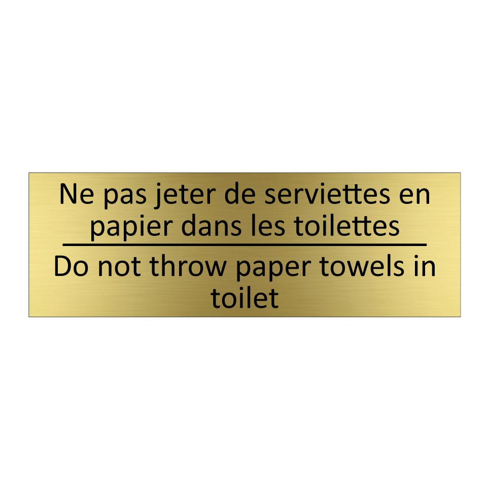 Ne pas jeter de serviettes en /.../ - Do not throw paper towels in toilet /.../