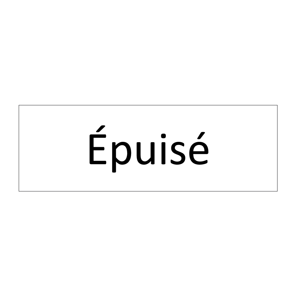 épuisé & épuisé & épuisé & épuisé & épuisé & épuisé