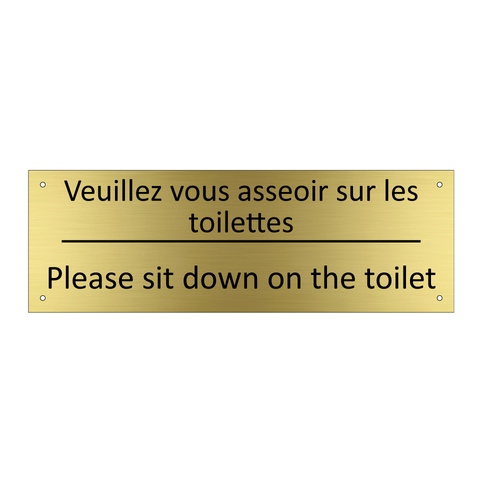 Veuillez vous asseoir sur les /.../ - Please sit down on the toilet