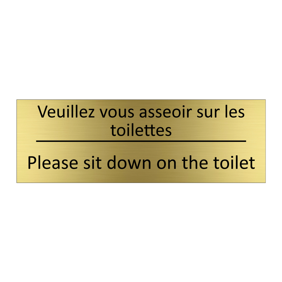 Veuillez vous asseoir sur les /.../ - Please sit down on the toilet