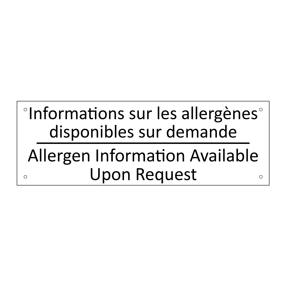 Informations sur les allergènes /.../ - Allergen Information Available /.../