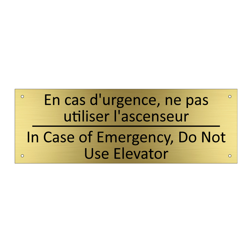 En cas d'urgence, ne pas utiliser /.../ - In Case of Emergency, Do Not Use /.../