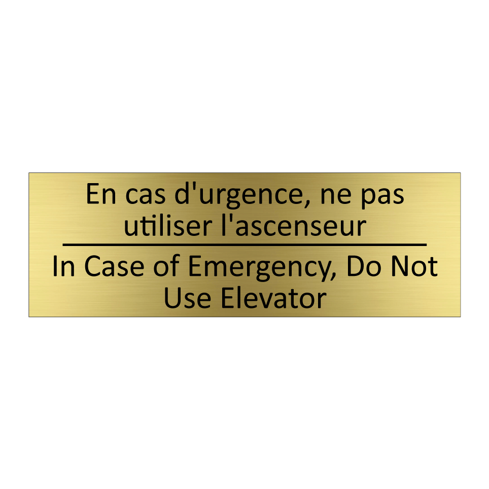 En cas d'urgence, ne pas utiliser /.../ - In Case of Emergency, Do Not Use /.../