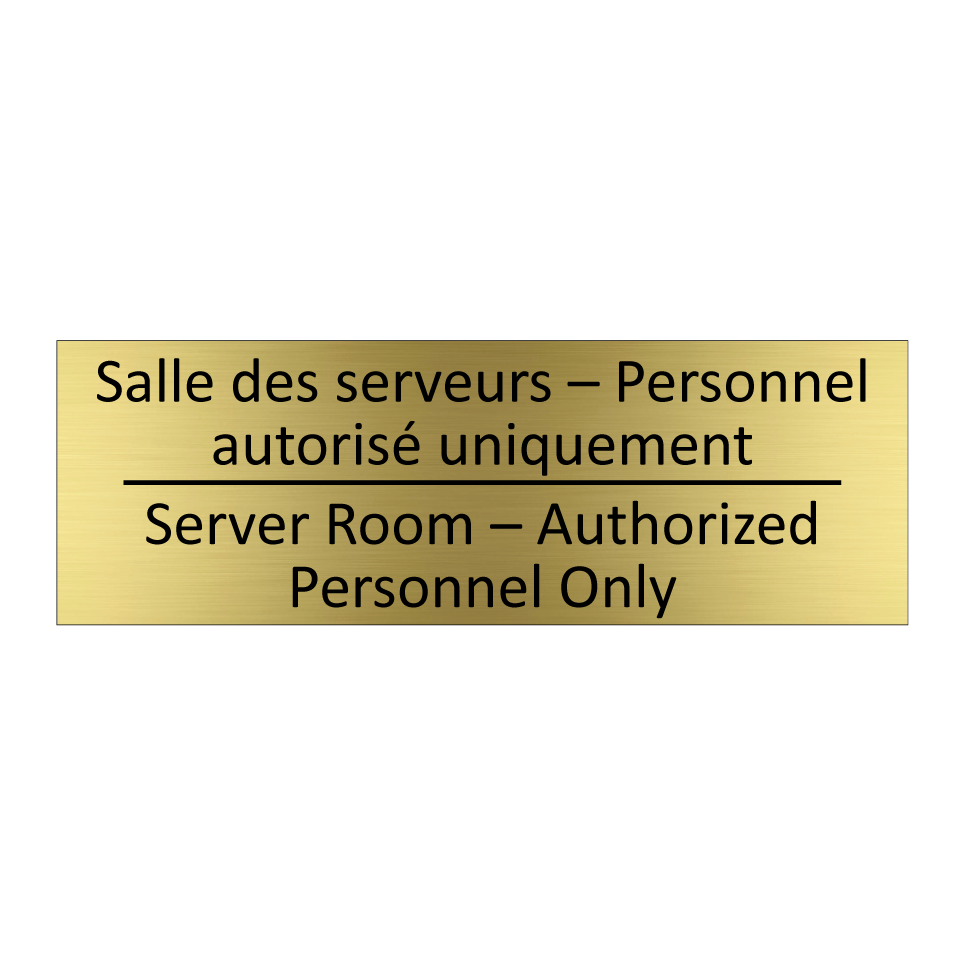 Salle des serveurs – Personnel /.../ - Server Room – Authorized Personnel /.../