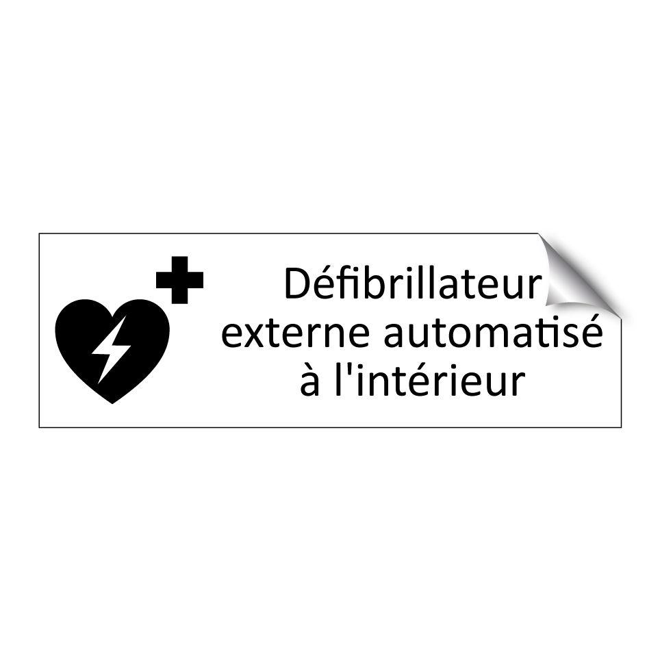 Défibrillateur externe automatisé à l'intérieur