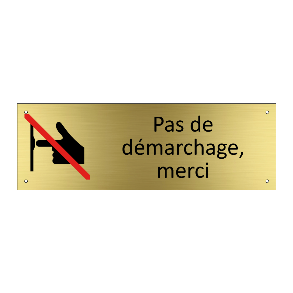 Pas de démarchage, merci