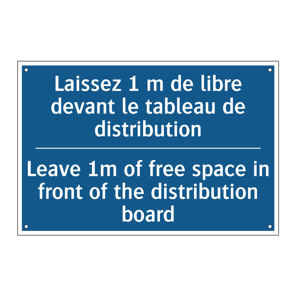 Laissez 1 m de libre devant le /.../ - Leave 1m of free space in front /.../