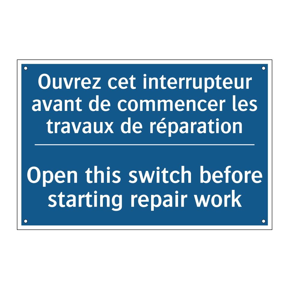 Ouvrez cet interrupteur avant /.../ - Open this switch before starting /.../