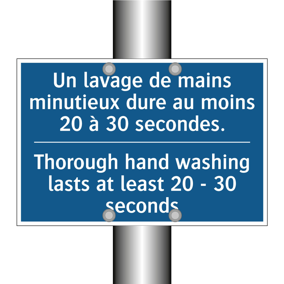 Un lavage de mains minutieux dure /.../ - Thorough hand washing lasts at /.../