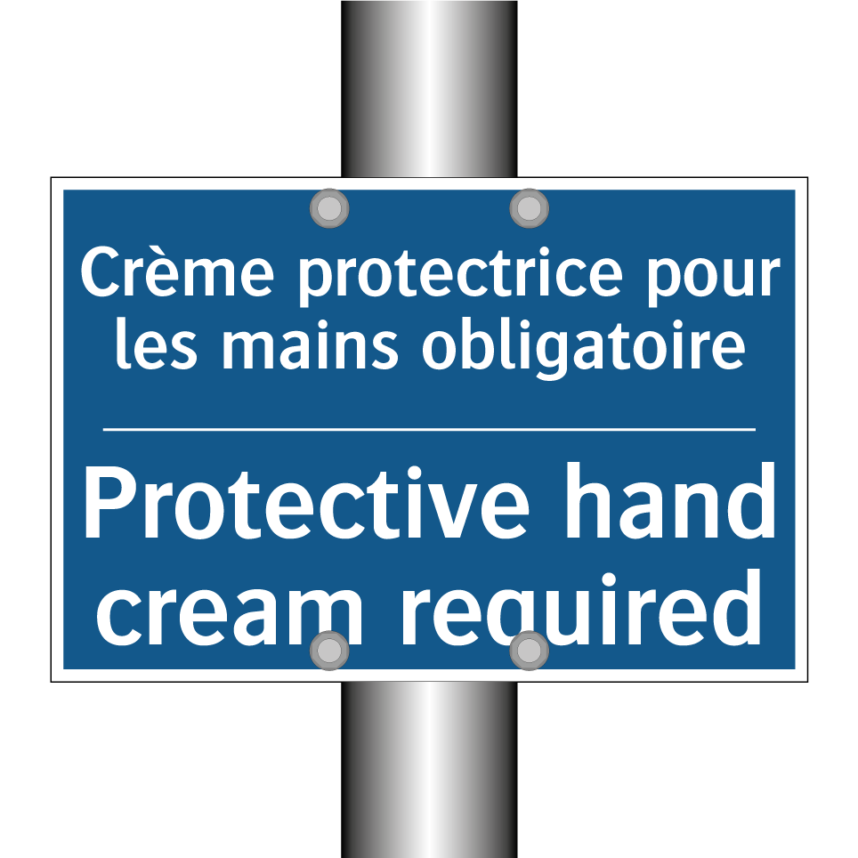 Crème protectrice pour les mains /.../ - Protective hand cream required