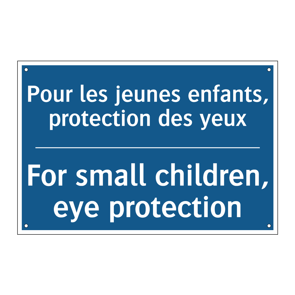 Pour les jeunes enfants, protection /.../ - For small children, eye protection /.../