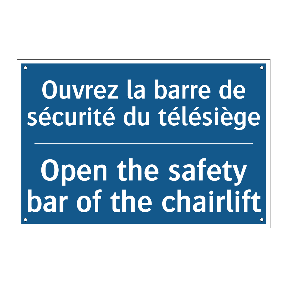 Ouvrez la barre de sécurité du /.../ - Open the safety bar of the chairlift /.../