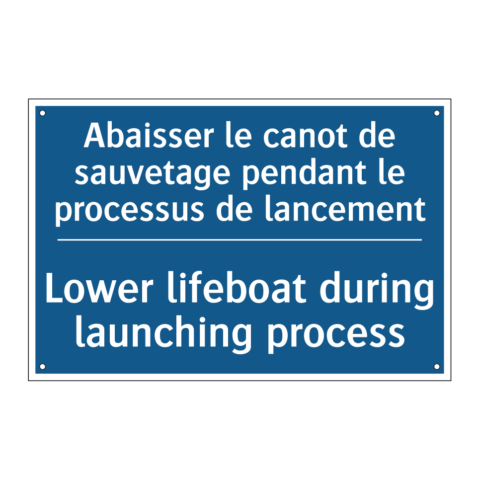 Abaisser le canot de sauvetage /.../ - Lower lifeboat during launching /.../
