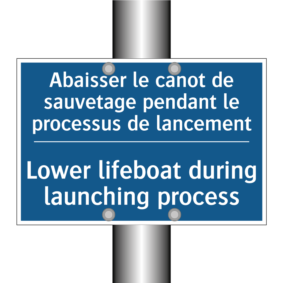Abaisser le canot de sauvetage /.../ - Lower lifeboat during launching /.../