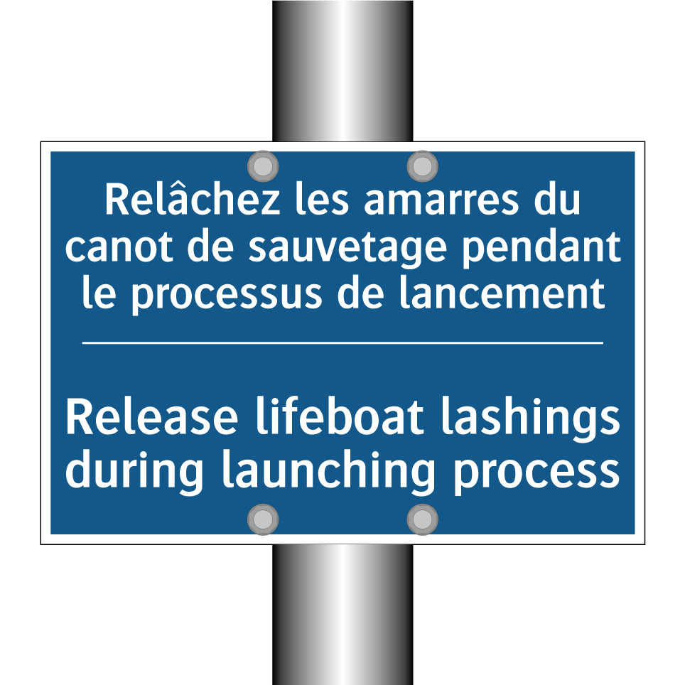 Relâchez les amarres du canot /.../ - Release lifeboat lashings during /.../